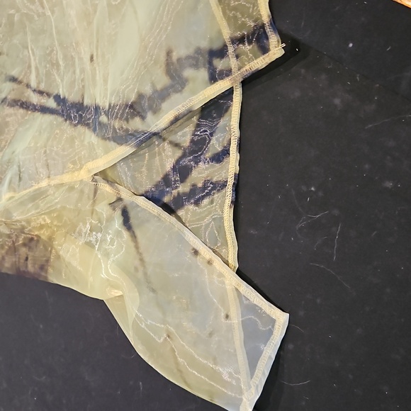 Sheer Yellow & Black Tie-Dye Designer Organza Dress - Statement Piece - OS - Picture 6 of 6